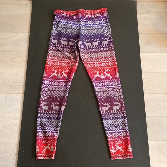 Terez Christmas Fair Isle Print Leggings- Medium- Excellent Condition - Picture 4 of 4